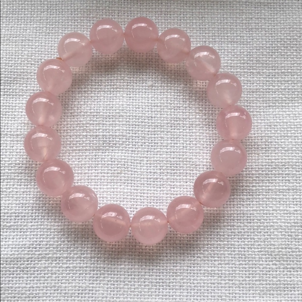Quartz Beaded Bracelet rose pink
